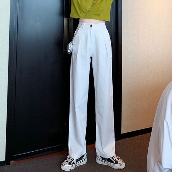 

ewq] 2020 summer new simple students fashion trend ladies all-amtch ladies suit trousers korea high waist joggers pencil pants, Black;white