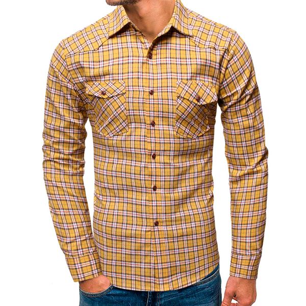 

autumn men shirts casual slim fit streetwear plaid printed colorful lapel blouse button up dress shirts long sleeve, White;black