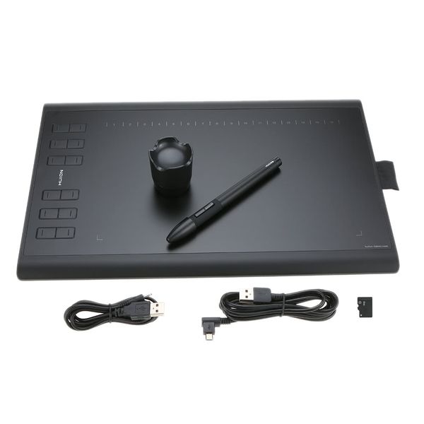 Professionelles Grafiktablett, Micro-USB-Signatur, digitales Tablet-Board 1060PLUS mit wiederaufladbarem Stifthalter und Schreibblöcken zum Malen