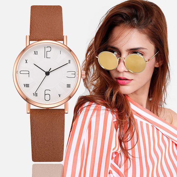 

fashion digital roman watch women scale dial belt quartz watch female wristwatches for woman clock female hours femme dial 11.18, Slivery;brown