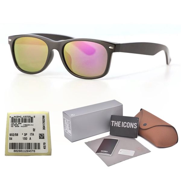 

12 цветов высокое качество металла шарнир бренд дизайн солнцезащитные очки мужчины женщины зеркало стекло линзы с оригинальной коробке, паке, White;black