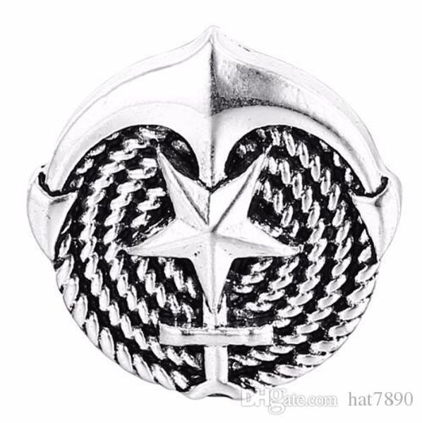 

30pcs/lot diy noosa wholesale fashion snap button bracelet charm crross and star white rhinestone button ginger crystal snaps jewelry, Bronze;silver