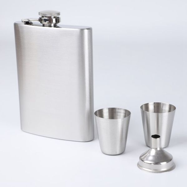 

портативный 8 oz нержавеющей стали фляжка карманный drinkware flagon подарочный пакет виски вино горшок с чашкой вина воронка liquor кувшины