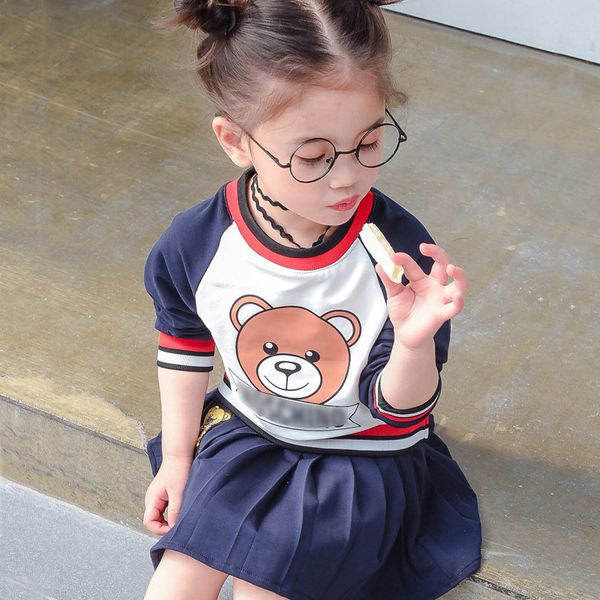 

toddler girl casual clothes sets long sleeve + skirt 2pcs clothing set kid boys sweart+long pants outfit tracksuit t200707, White