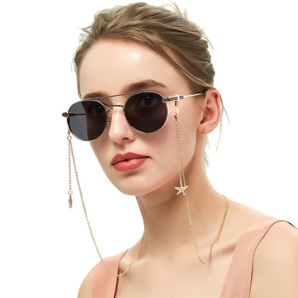 

eyeglass chains with starfish pendant for women glasses reading glasses cords holder strap lanyards eyewear retainer, Silver