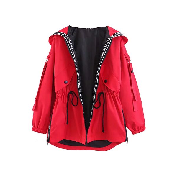 

oversize girls hooded jackets 2020 spring-autumn chic patchwork coats women-s loose bomber jacket street-wear outfits plus size, Black;brown