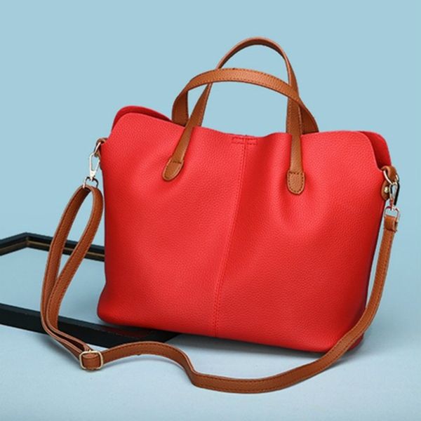 

women's bag shoulder bag large capacity pure laides handbag pu leather fashionable bucket handbag