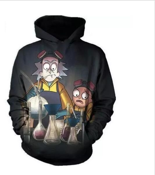 

new fashion couples men women clothes rick and morty rm print hoodies sweater sweatshirt jackets pullover top, Black