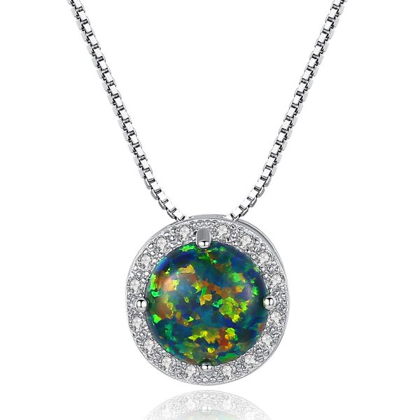 

jarry new design pure 925 sterling silver round pendant necklace for women party luxury cz exquisite kolye three colors jewelry sn0277