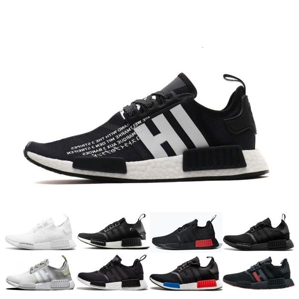 

classic nmd r1 running shoes primeknit classic og triple black white red men women beige runner sports sneakers shoe eur 36-45