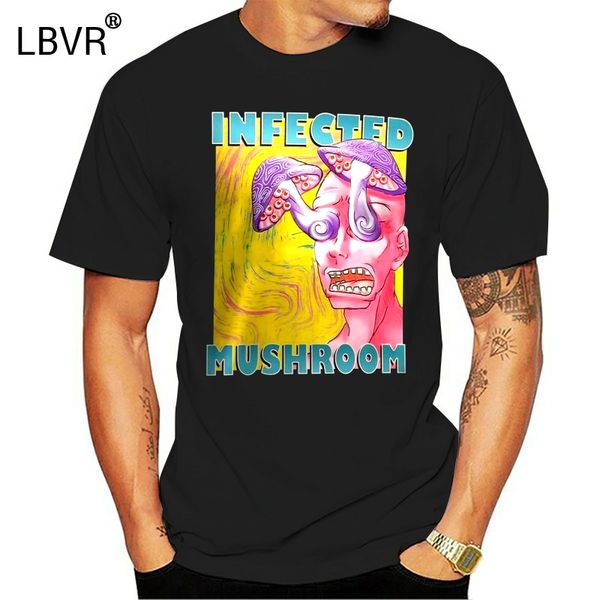 

infected mushroom армии грибы electro music mens черная футболка размер s-3xl, White;black