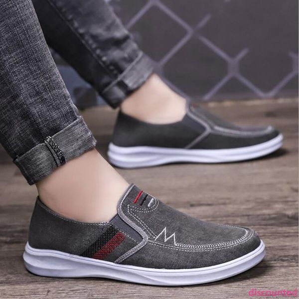 

new men casual canvas shoes blue grey portable breathable mens fashion outdoor shoe size 40-44 ing