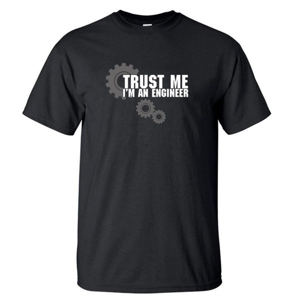 

trust me i am an engineer letter print science t shirts 2018 summer arrival men tshirt cotton short sleeve t-shirts, White;black