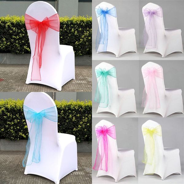 

organza chair sash bow for cover banquet wedding party event chrismas decoration sheer organza fabric chair covers sashes 18*275cm xd19884