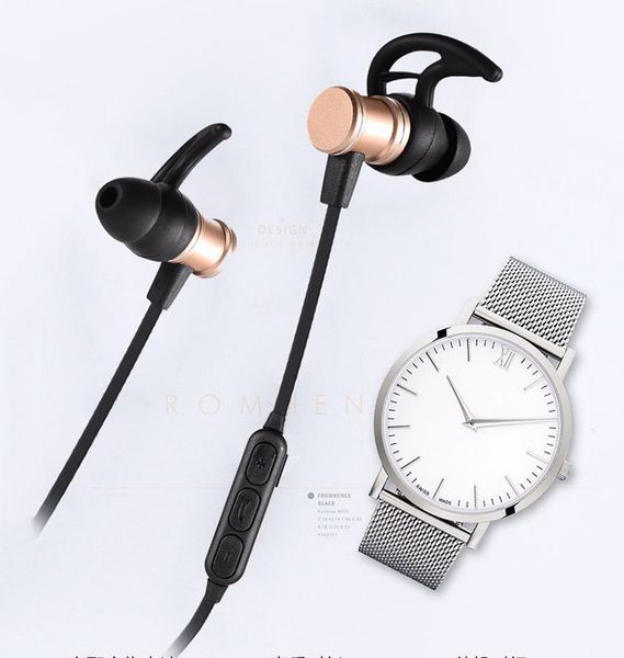 

sls100 noise cancelling headphones sport headphones v4.1 stereo magnetic head inear wireless bluetooth headphones with package