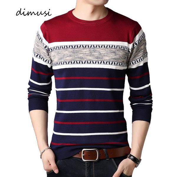 

dimusi autumn winter men sweater casual o-neck striped turtleneck shirt sweaters men wool slim fit brand knitted pullovers 4xl, White;black