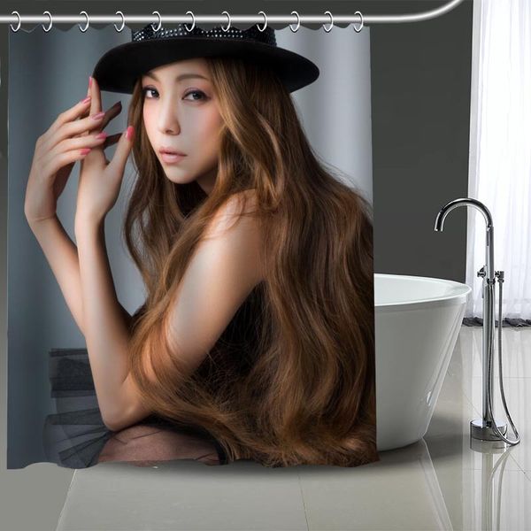 

custom namie amuro printed shower curtain bathroom waterproof polyester washable home bath decor curtains with hooks