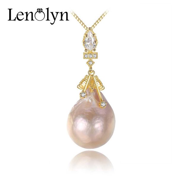 

new korean baroque style big multicolor natural freshwater pearl pendant 925 sterling silver pendant necklace for women gift