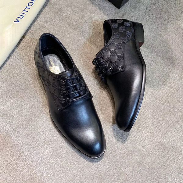

luxury fashion men's dress shoes wedding party classic casual shoes patent leather fashion shoes with original box, Black