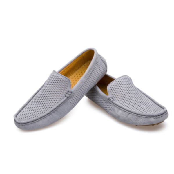 

fashion men casual shoes korean scrub men peas shoes hollow breathable male footwear comfortable loafers, Black