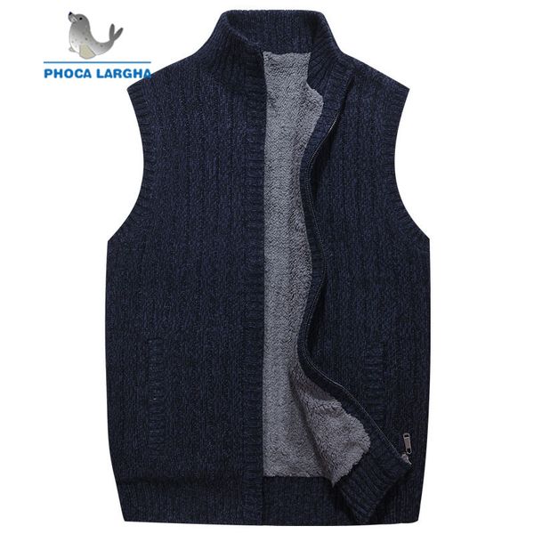 

men wool sweaters vest cardigan male warm sweater business casual sleeveless knitted vest jacket solid fleece sweatercoat homme, Black;white