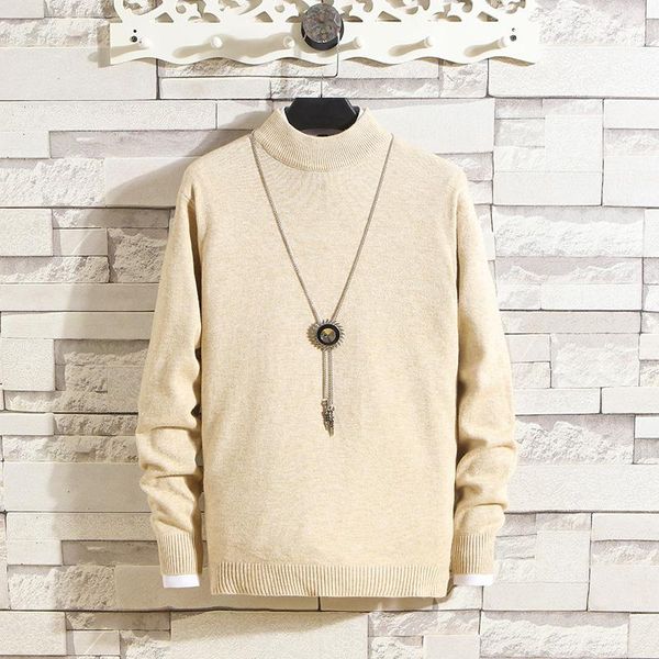 

2019 new fashion brand sweater man pullovers turtleneck slim fit jumpers knitwear thick autumn korean style casual mens clothes, White;black