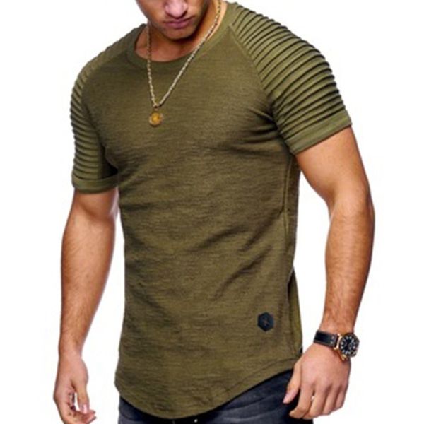 

Mens Designer T Shirts Ruffled Plain Short-sleeved T-shirt Fashion Summer Casual Sport Leisure Time Tees Brand Top 5 Colors M-4XL