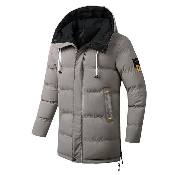

thick warm parka men new winter hooded jacket outdoor clothing male mid long coat fashion windbreaker outwear asian size l- 4xl, Black
