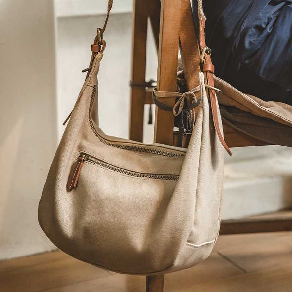 

2020 new dumplings retro messenger bag heavy canvas shoulder bag newspaper