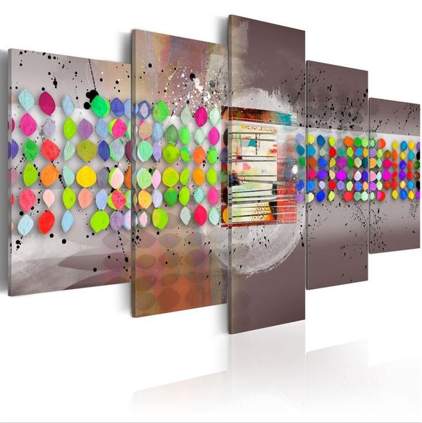 

5 panels canvas print abstract dots landscape poster modern home wall decor painting canvas printing art hd print painting