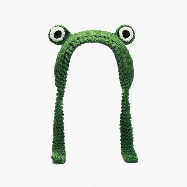 

frog hat beanies knitted winter hat cute cap women girl frog eyes knitted warm earmuffs winter lovely christmas gift, Blue;gray