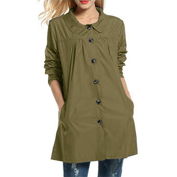 

monerffi 2019 long hooded raincoat women solid waterproof windproof outdoor ladies jacket coat ponchos casual jackets female, Black;brown