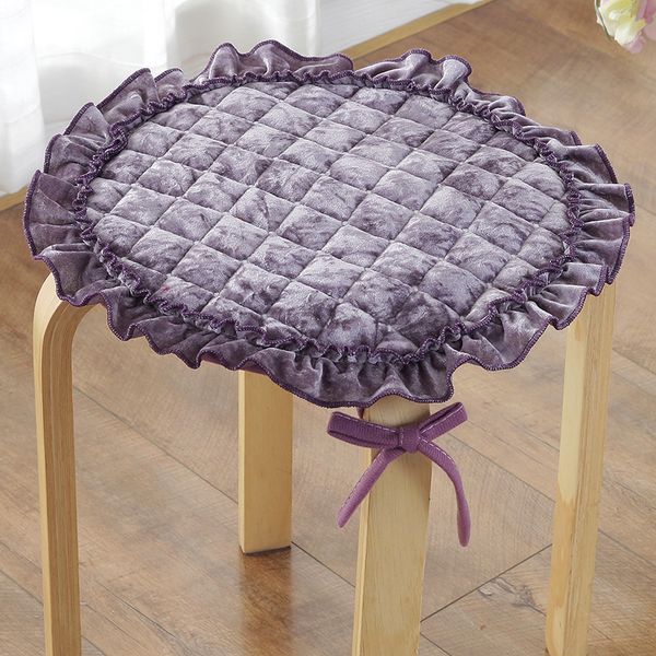 

round chair cushion 7 sizes tie-on non-slip seat cushion circular home office kitchen sit pad washable thicken chair