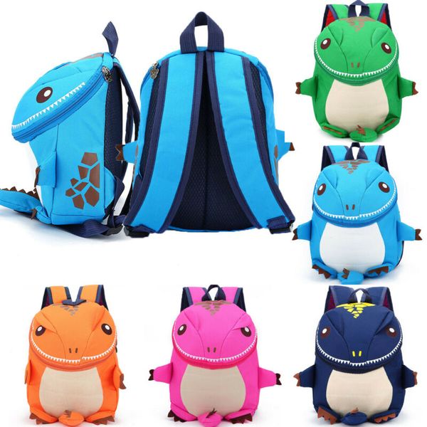 

baby kids cartoon plush backpack dinosaur cartoon zippers schoolbag kindergarten pre-school shoulder bag rucksack travel bags