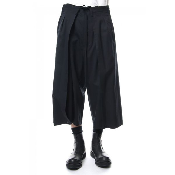 

27-44 new 2019 men's clothing hair stylist designer ultra-loose wide leg pants culotte plus size costumes, Black