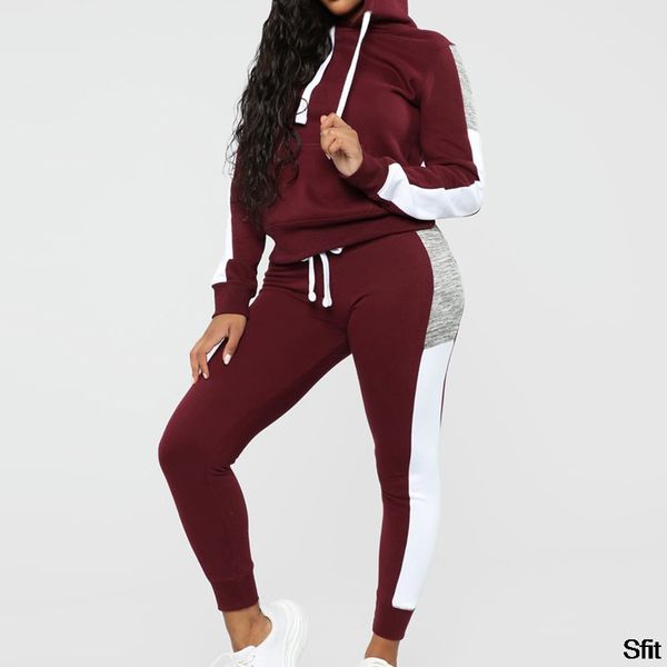 

women's tracksuit hooded sets sweatsuits casual sweatshirt and jogging sweatpants suit hooded sweatshirts casual sport suit, Black;blue