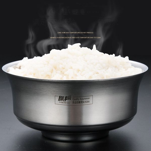 

new eco-friendly bowl with cover classic anti-rust stainless steel smooth rolled edge resistant safe kids children bowl