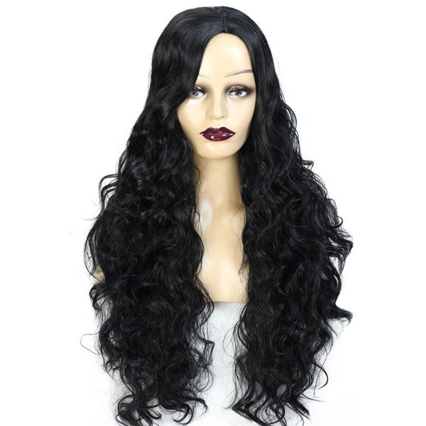 

toutbeau long black curly wigs for women synthetic hiar wig for black women's wig daily party heat resistant false
