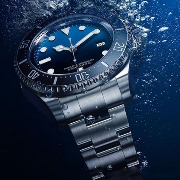 

luxury 2 color version 44mm sea-dweller 116660 d-blue black asia 2813 movement automatic mens watch watches original box, Slivery;brown