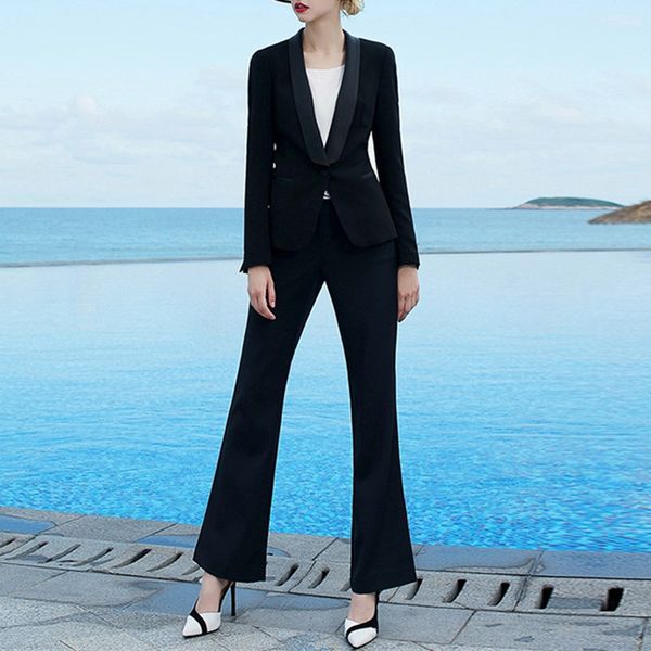 

women's suits temperament slim ladies suit two-piece suit (jacket + pants) ladies work casual professional wear custom made, White;black