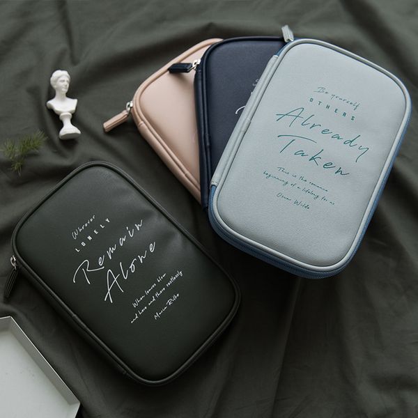 

shockproof pencil case office student pencil bag pu pen box supplies bittravel journal cosmetic bags for women/ men