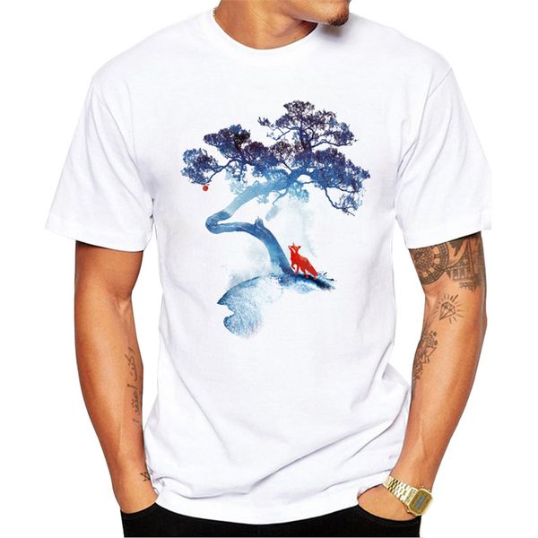 

new arrivals the last apple tree t-shirt men fashion art printed cool t shirt summer short sleeve white harajuku tees, White;black