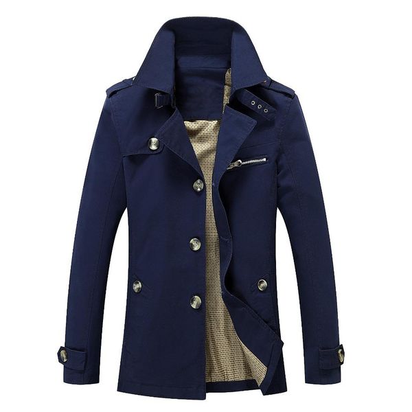 

drop shipping 2018 new autumn men trench coat men&#039s solid slim fit business cotton man casual outwear s-4xl axp178, Tan;black