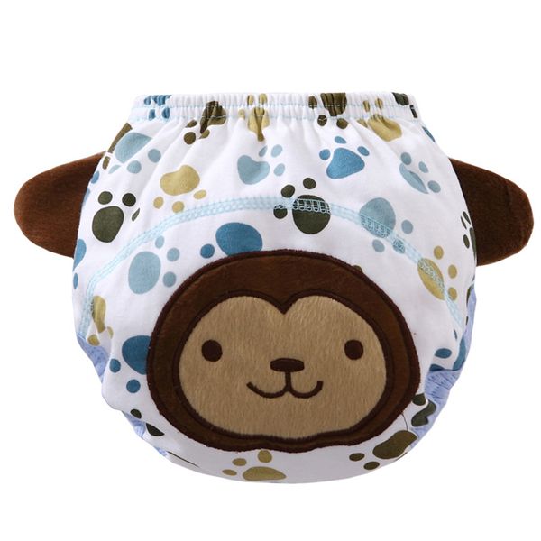 

10 цветов младенца мультфильм симпатичные моющиеся многоразовые подгузники поглощающие дышащий хлопок ткань пеленки детские брюки