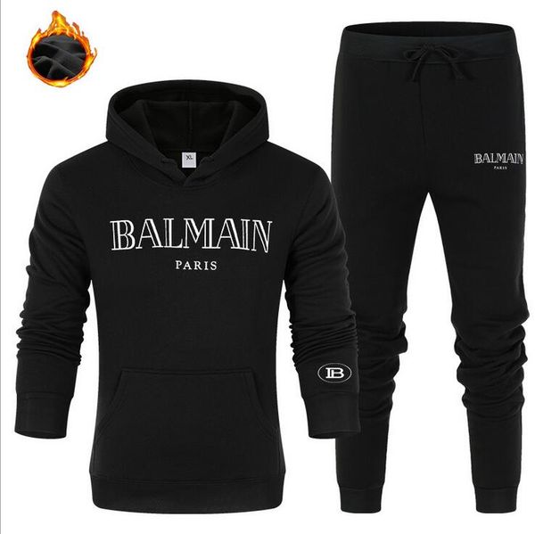 

mens tracksuit fashion designerss hoodies+pants 2 piece sets solid color outfit suits 2019 tracksuits for mens, Gray
