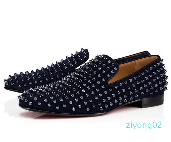 

elegance red bottom rollerboy spikes oxford flat slip on red sole dandelion walking loafers flats business,party,dress z02, Black