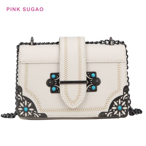 

розовый sugao женщин плече сумка новый стиль цепи сумки дизайнер crossbody сумки модные кошельки пу кожаный квадратный мешок плеча высокого