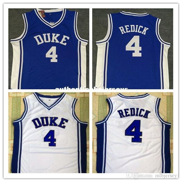 

custom #4 jj redick duke blue devils gerileme jersey mavi beyaz retro basketbol formas yeni malzeme Ã¼st kalite nak jersey, Black;blue