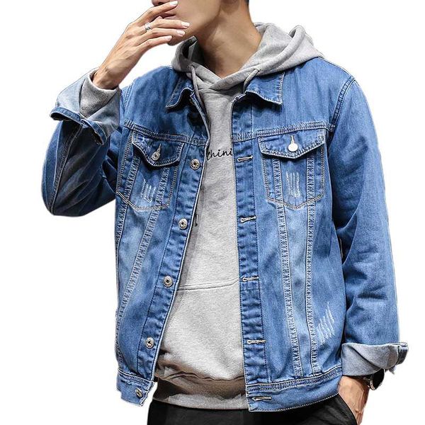 

solid casual slim mens denim jacket plus size 5xl bomber jacket men cowboy men's jean chaqueta hombre, Black;brown
