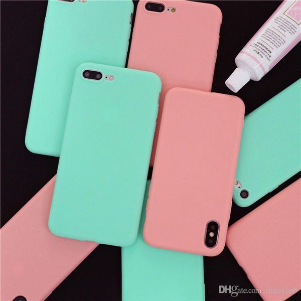 FALTA cor sólida silicone casais Cases para iPhone XR X XS Max 6 6S 7 8 Plus bonito simples dos doces Cor Suave Moda Telefone Caso NOVO